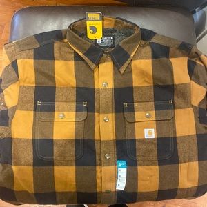 COPY - Men’s heavyweight flannel Sherpa lined shirt jacket. Carhartt